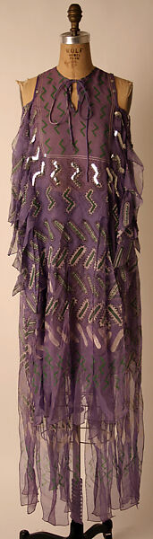 Evening ensemble, Zandra Rhodes (British, founded 1969), silk, plastic, British 