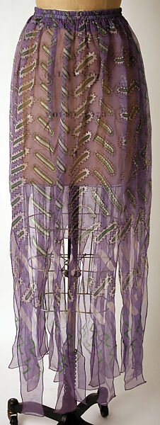 Evening ensemble, Zandra Rhodes (British, founded 1969), silk, plastic, British