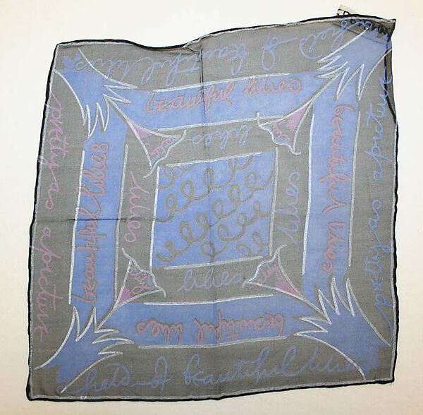 Handkerchief, Zandra Rhodes (British, founded 1969), silk, British 