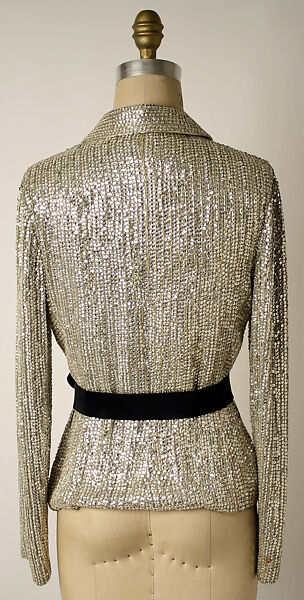 Evening blouse, Valentino S.p.A. (Italian, founded 1959), silk, glass, plastic, leather, Italian