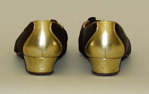 Evening slippers, Emilio Schuberth (Italian, 1904–1972), leather, fur, Italian