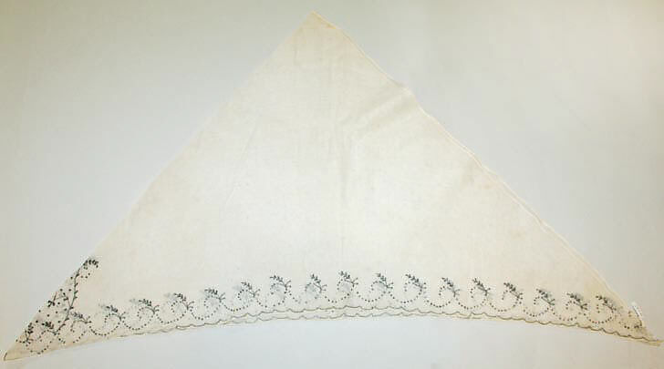 Kerchief, cotton, metal thread, American 