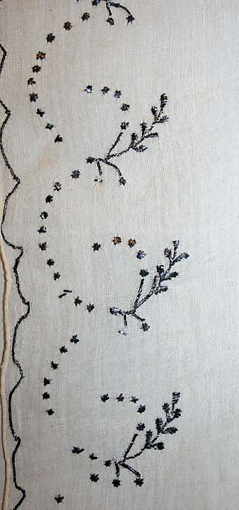 Kerchief, cotton, metal thread, American