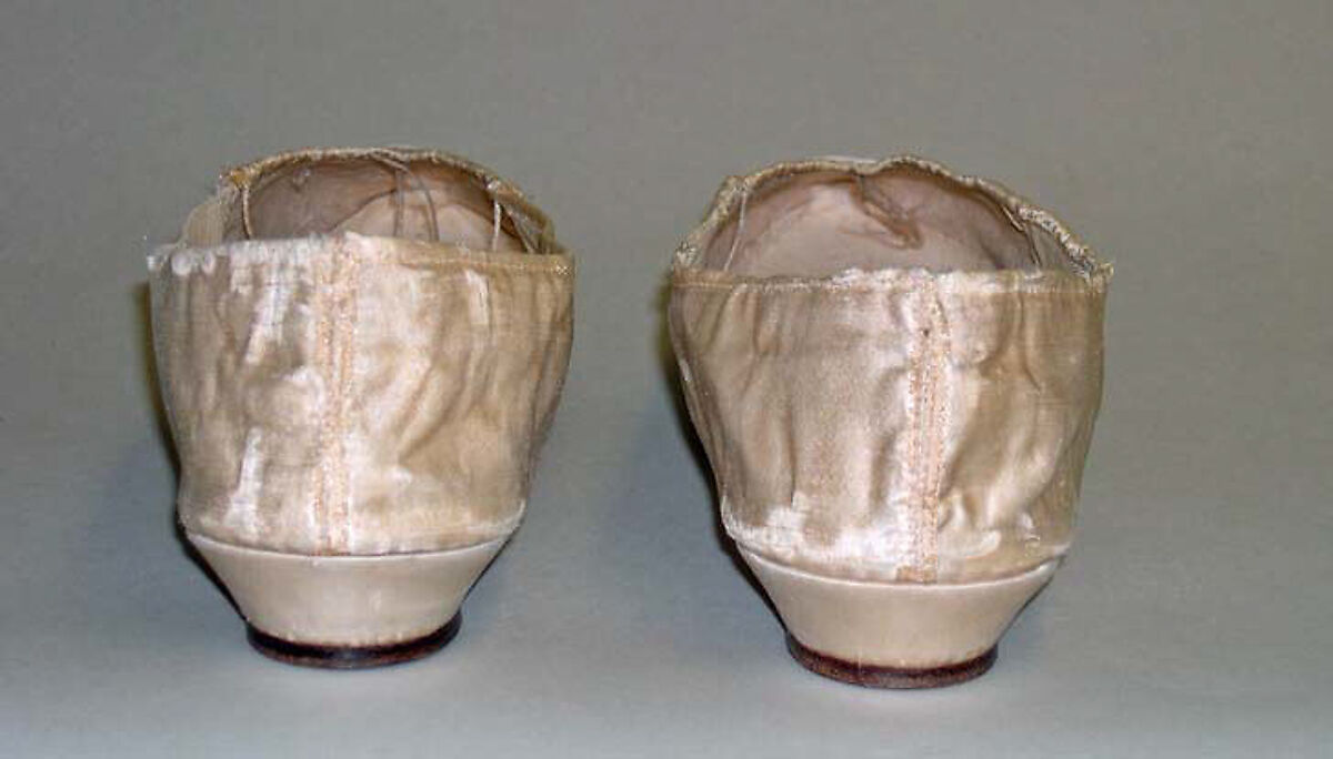 Slippers, silk, leather, American