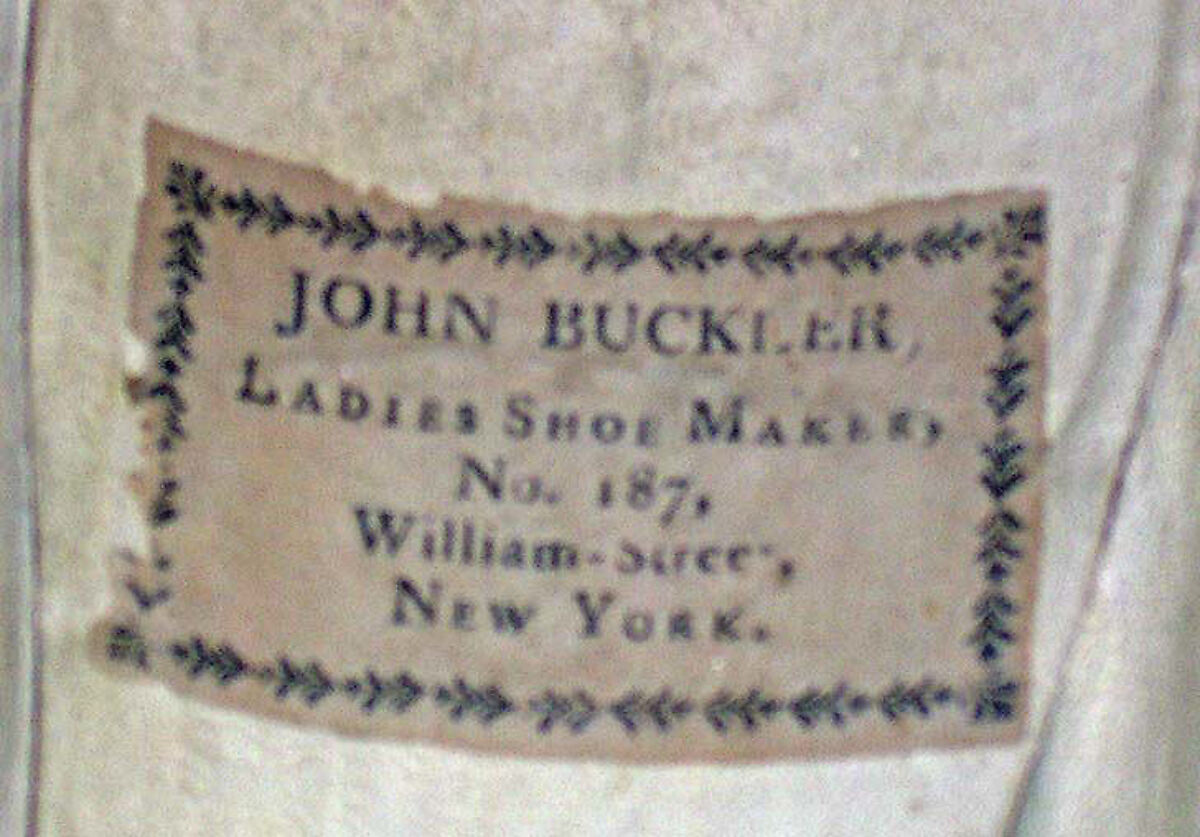 Slippers, silk, leather, American