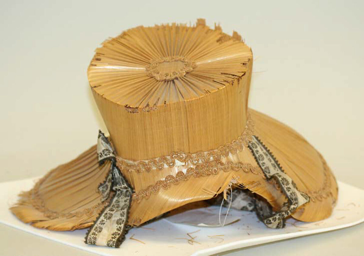 Poke bonnet, straw, American