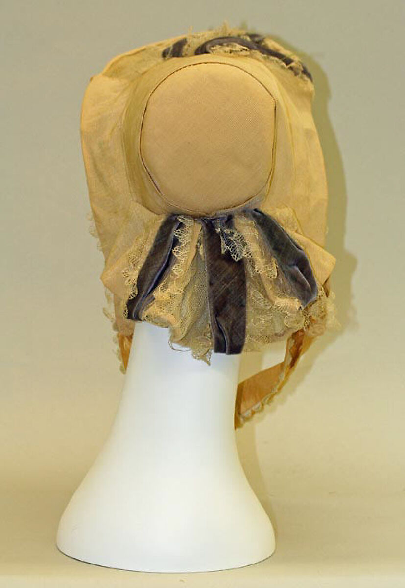 Poke bonnet, silk, American