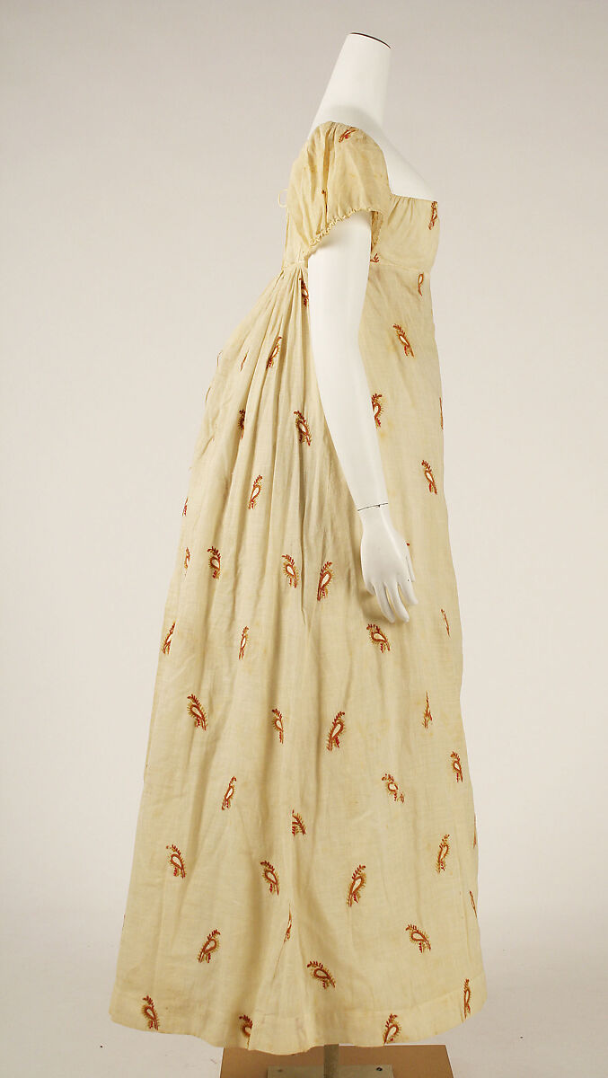 Dress, cotton, wool, American