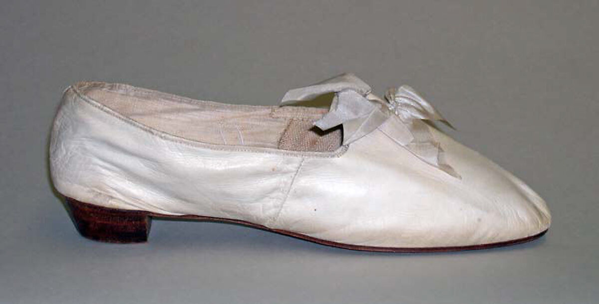 Wedding slippers, leather, silk, American 