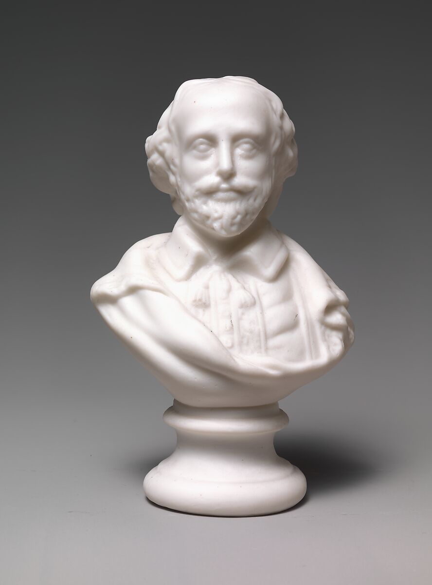 Bust of William Shakespeare, Parian porcelain, American 