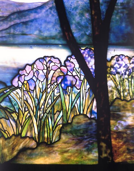 Magnolias and Irises, Designed by Louis C. Tiffany (American, New York 1848–1933 New York), Leaded Favrile glass, American