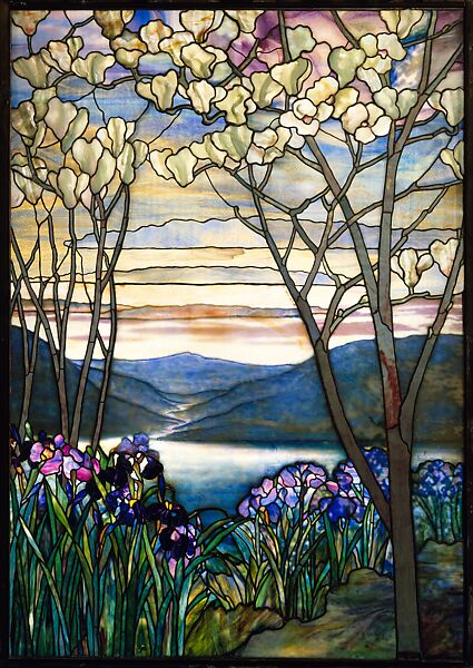 Designed by Louis C. Tiffany - Magnolias and Irises - American