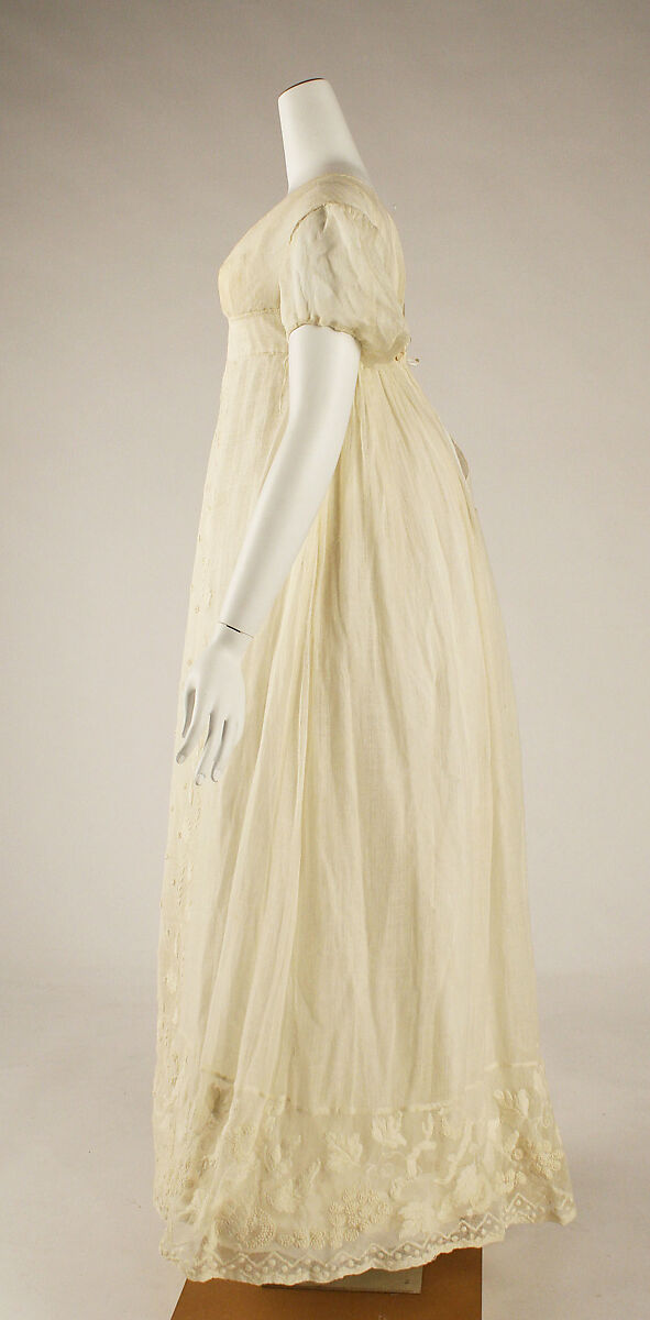 Dress, cotton, linen, British