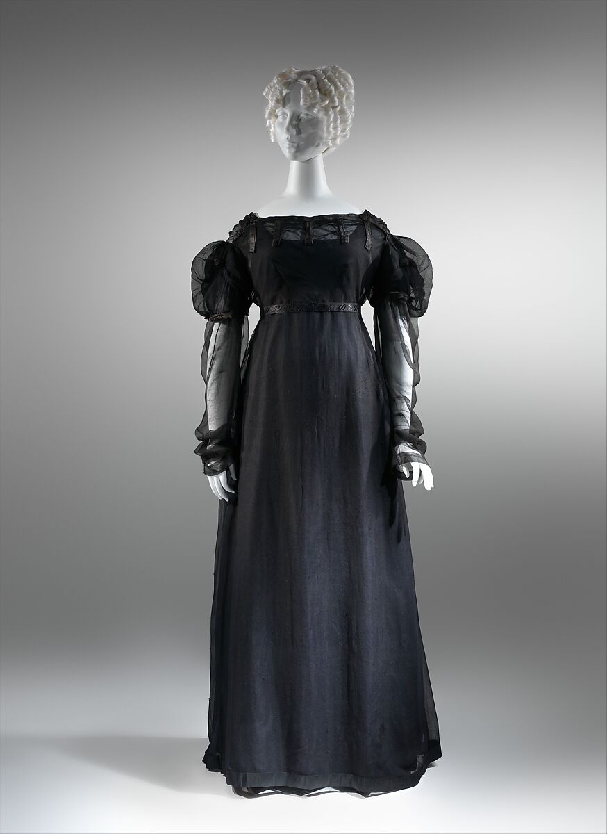 Dress, silk, British