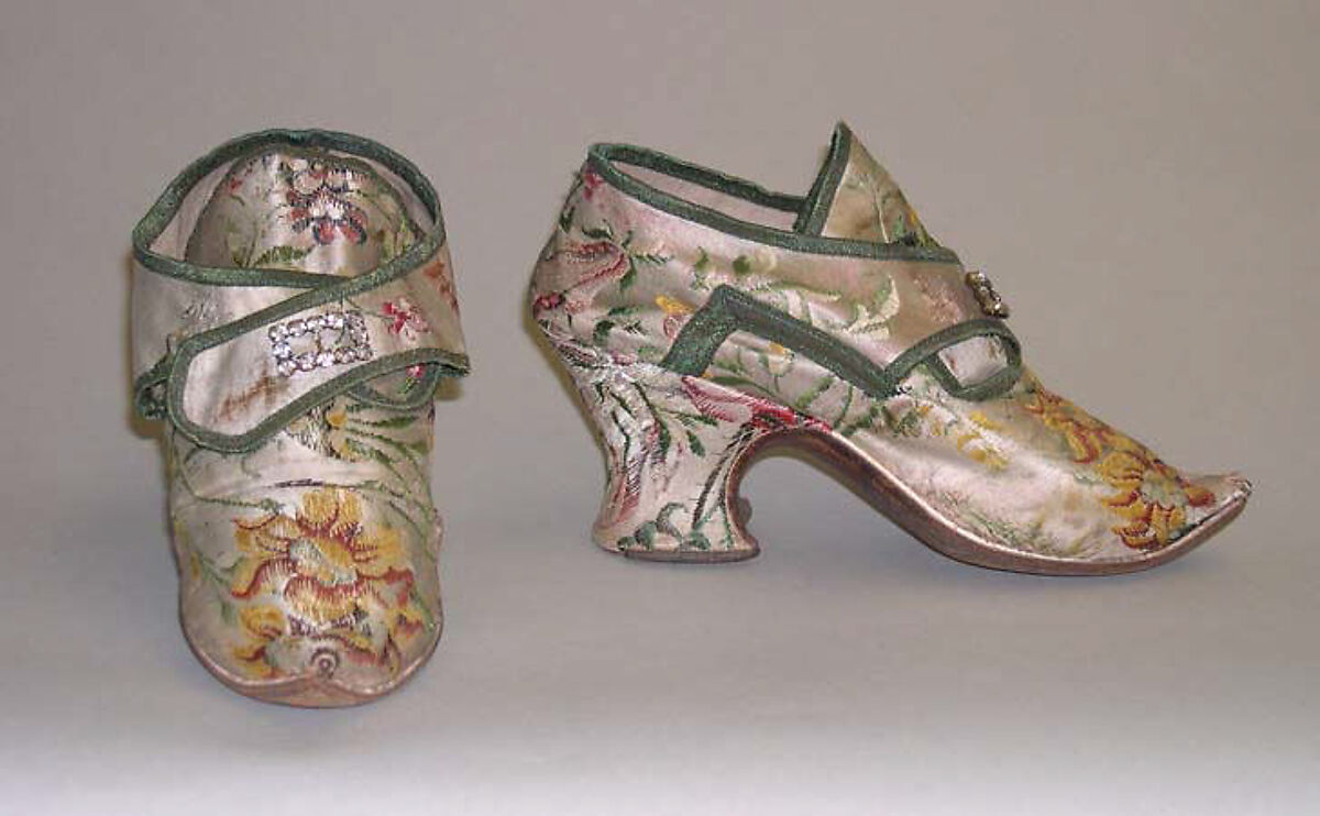 Shoes, silk, probably British 