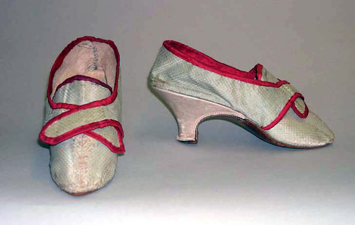 Shoes, silk, probably British 