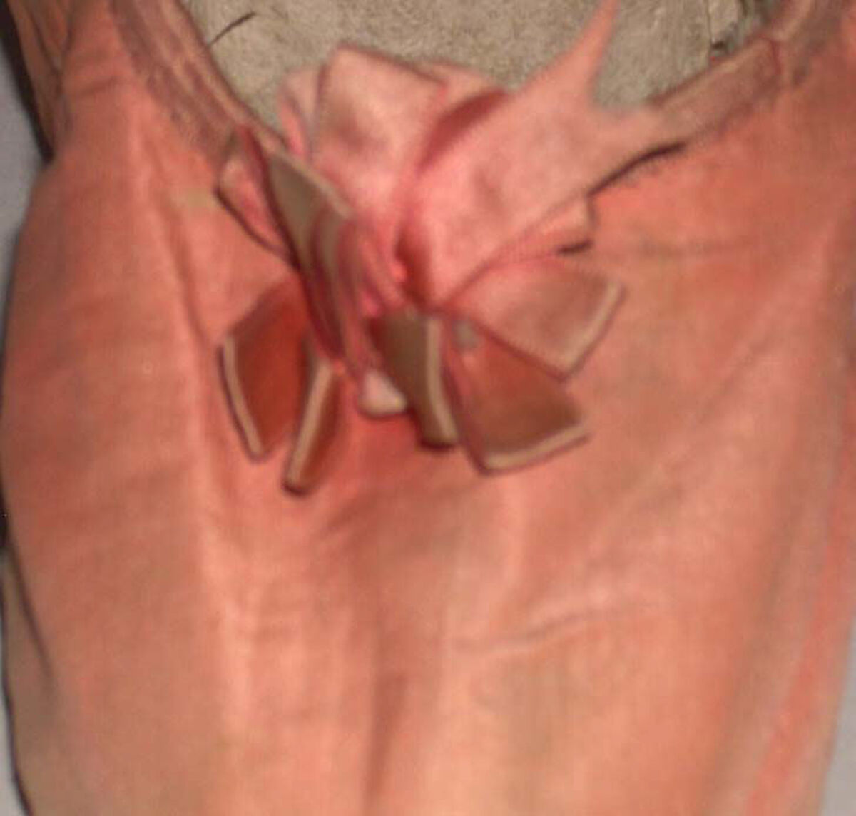 Slippers, silk, leather, British