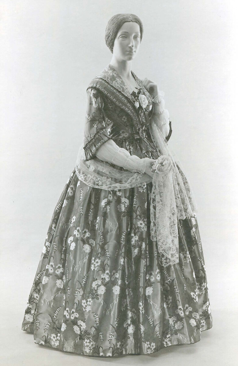 Dress, silk, British