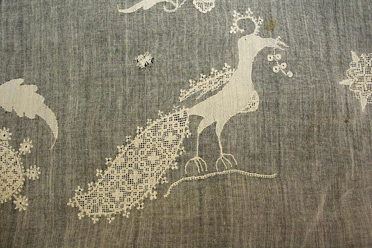 Apron, linen, cotton, British