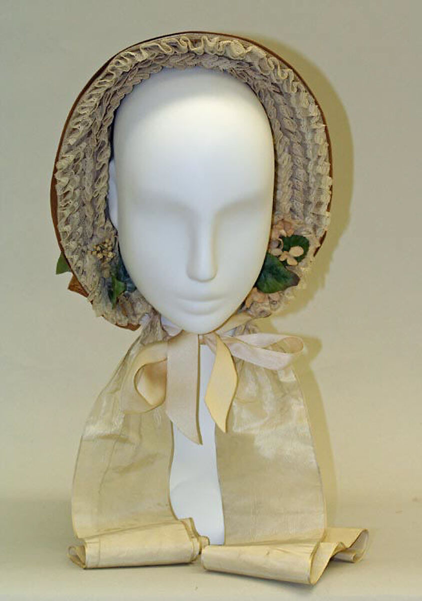 Poke bonnet, straw, American