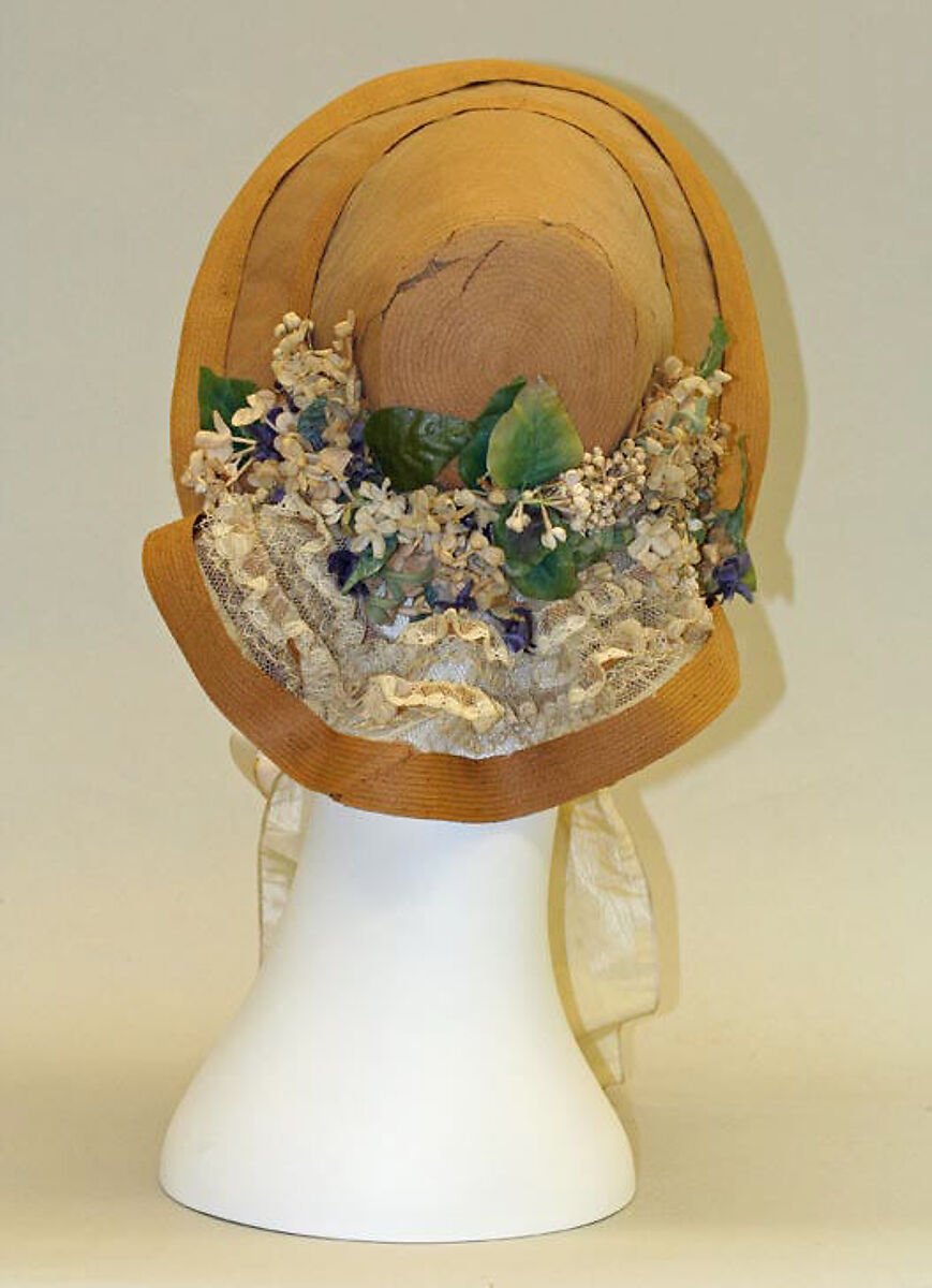 Poke bonnet, straw, American