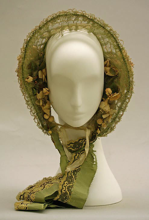 Bonnet, cotton, wool, French