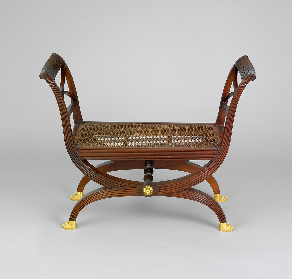 Window Stool, Mahogany, gilt brass, American 