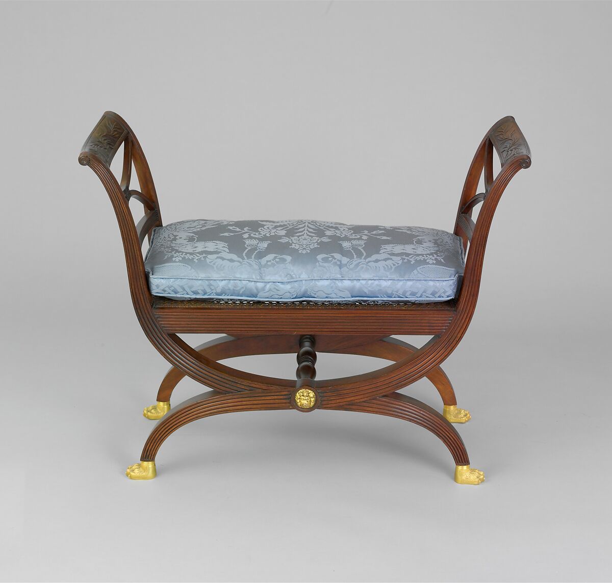 Window Stool, Mahogany, gilt brass, American