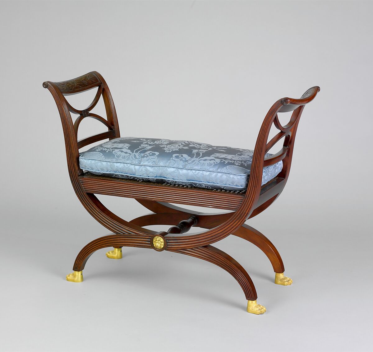 Window Stool, Mahogany, gilt brass, American