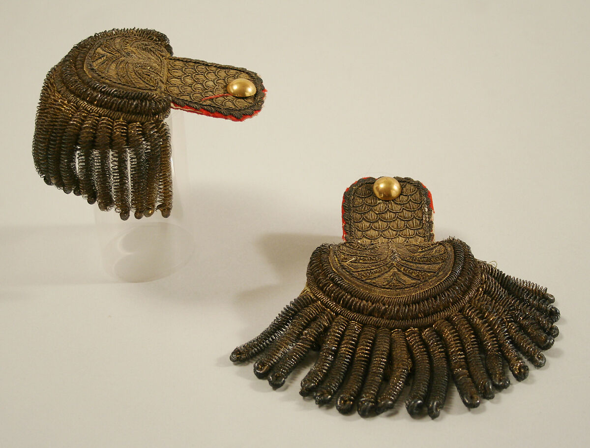 Epaulets, metallic thread, wool, Italian 