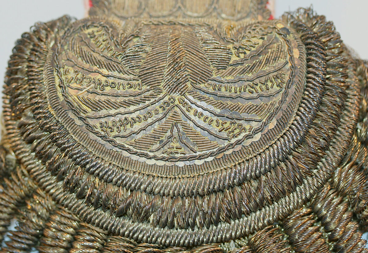 Epaulets, metallic thread, wool, Italian