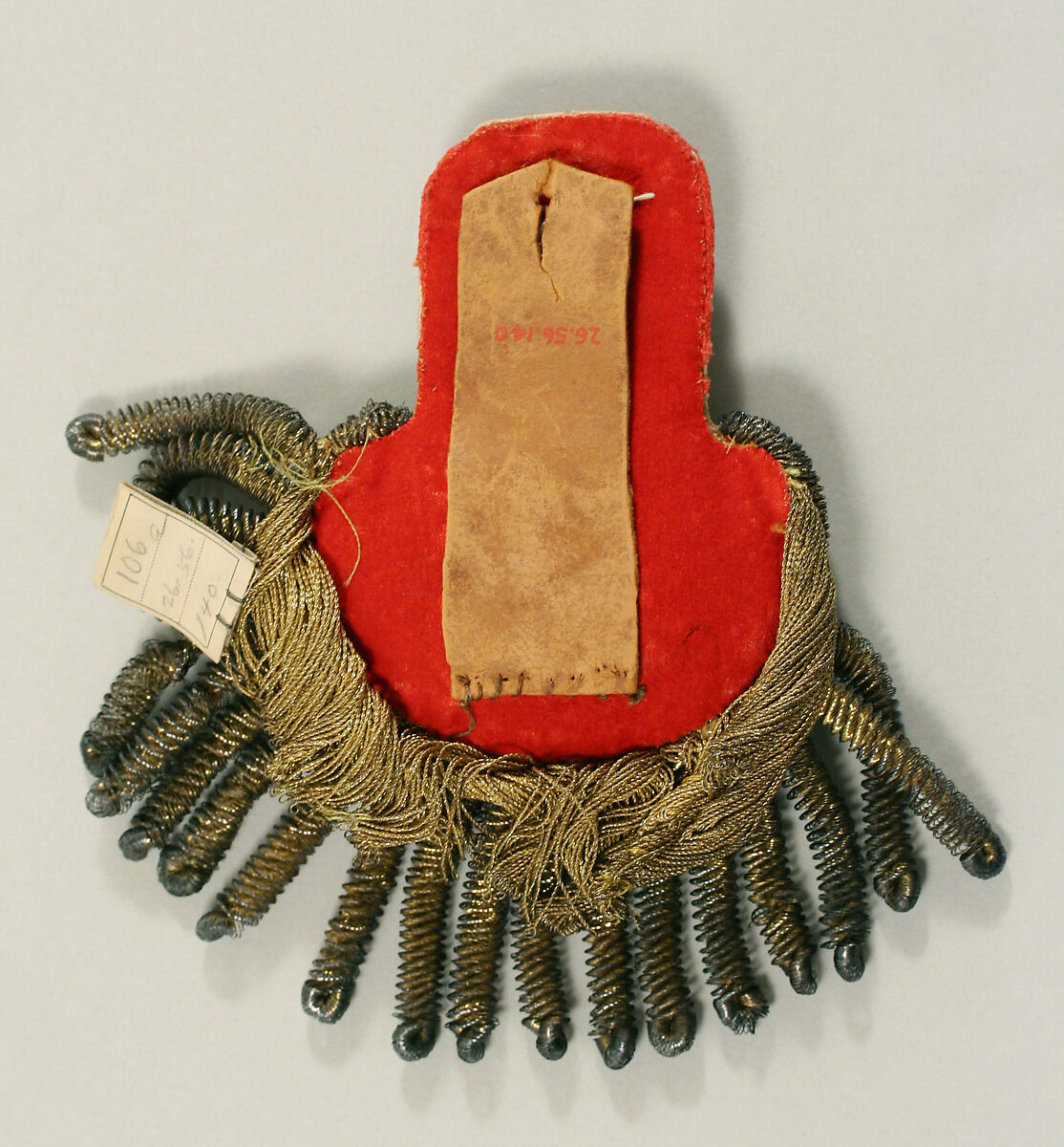 Epaulets, metallic thread, wool, Italian