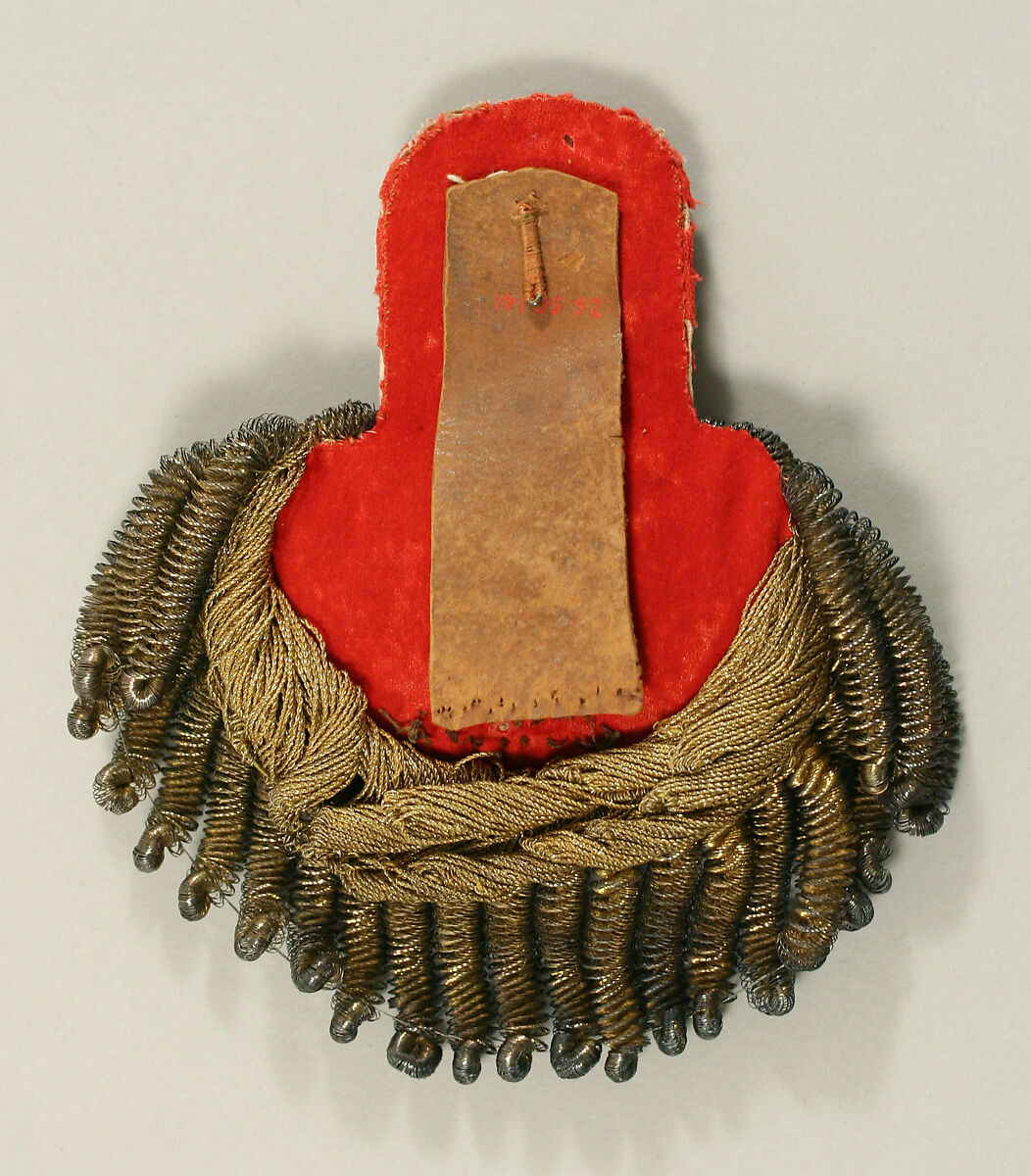 Epaulets, metallic thread, wool, Italian