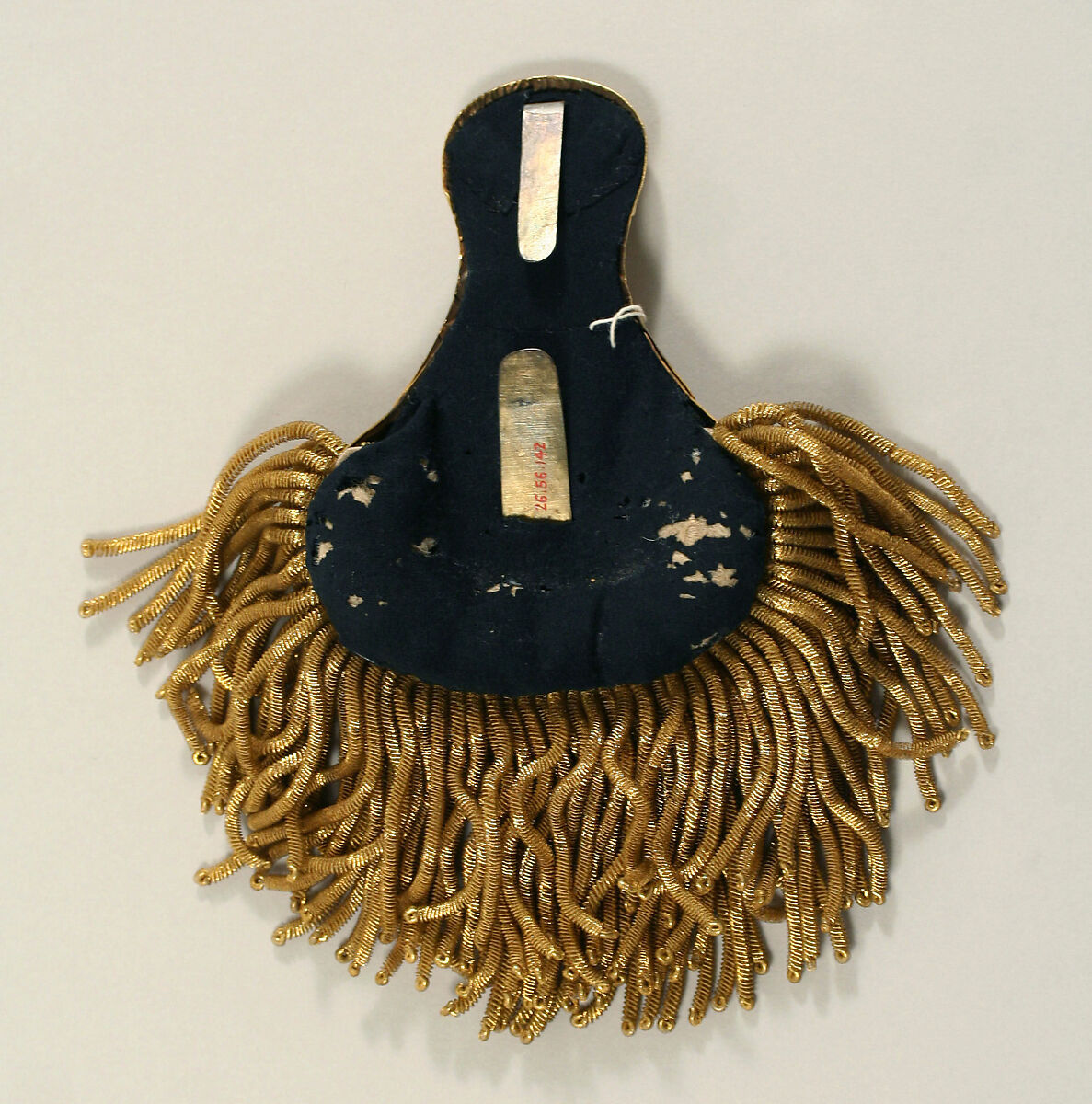 Epaulets, lacquer, brass, metallic thread, wool, Italian