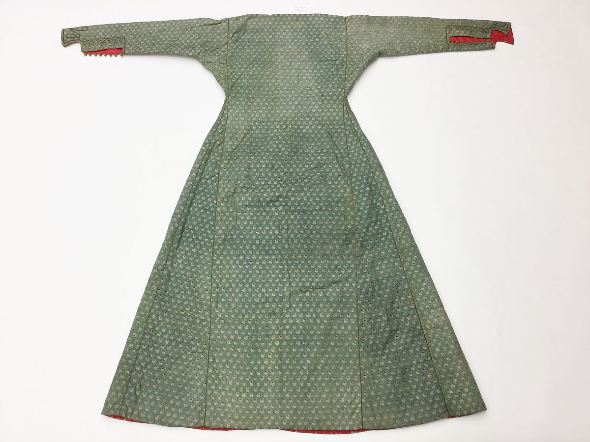 Robe, Cotton, silk; woven, edged with metal braid