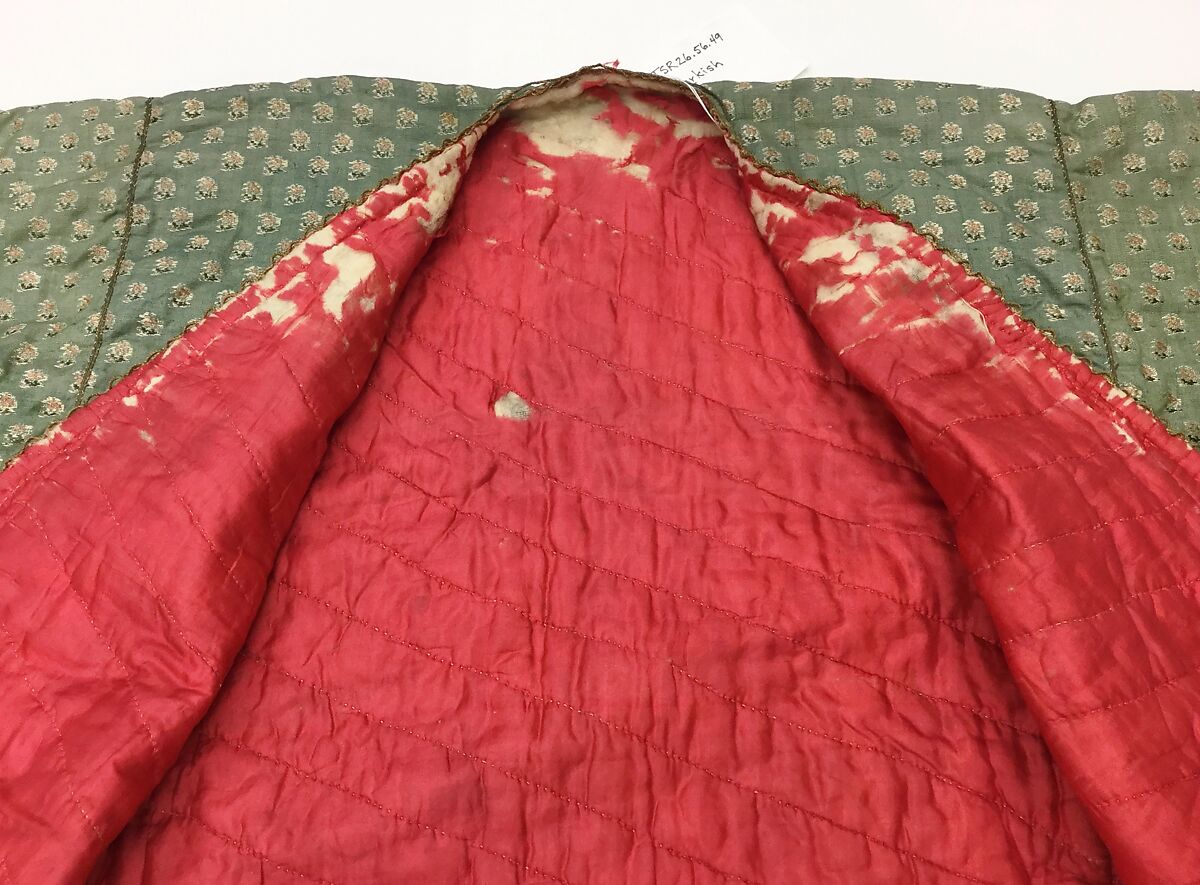 Robe, Cotton, silk; woven, edged with metal braid