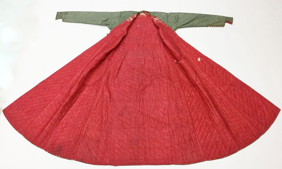 Robe, Cotton, silk; woven, edged with metal braid