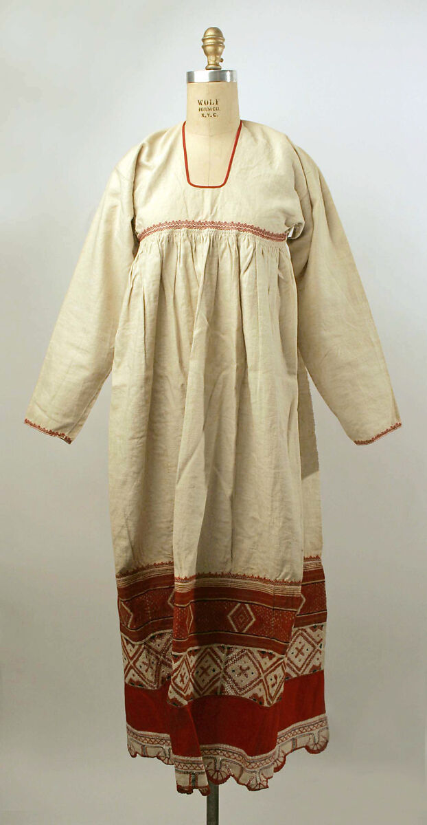 Apron, linen, cotton, Russian 