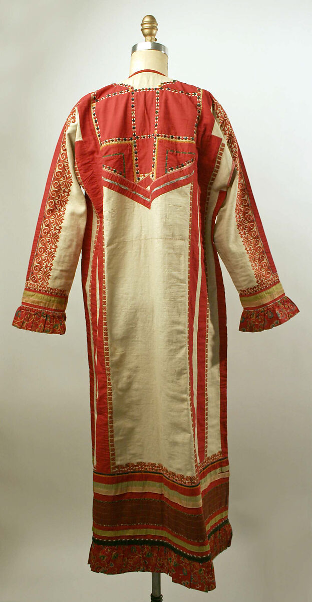 Dress, linen, cotton, Russian