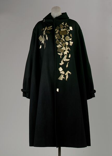 Coat, Yohji Yamamoto (Japanese, born Tokyo, 1943), wool, brass, acrylic, Japanese 
