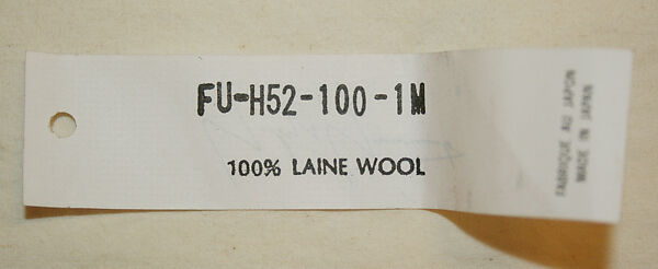 Hat, Yohji Yamamoto (Japanese, born Tokyo, 1943), plant, synthetic, wool, Japanese