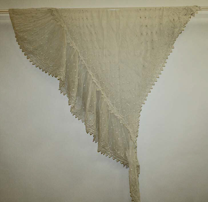 Fichu, cotton, probably European 