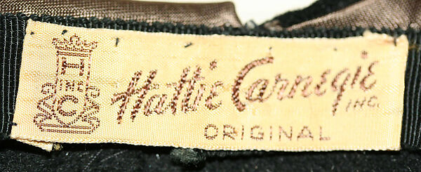 Hat, Hattie Carnegie, Inc. (American, 1918–1965), wool, synthetic fiber, American