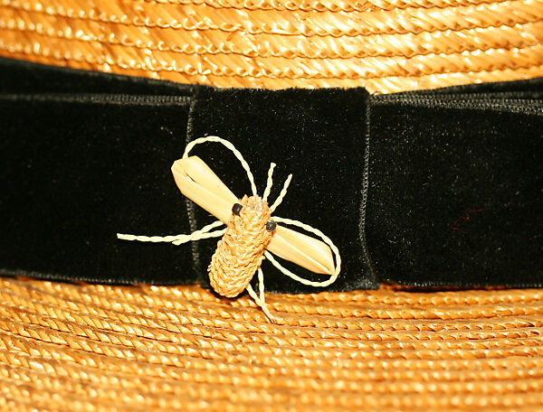 Hat, Hattie Carnegie (American (born Austria), Vienna 1889–1956 New York), straw, American