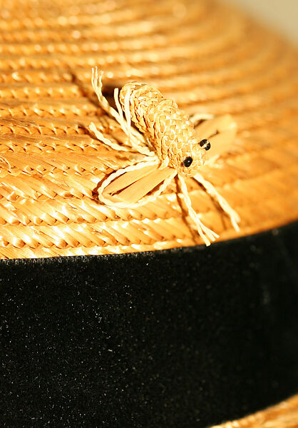 Hat, Hattie Carnegie (American (born Austria), Vienna 1889–1956 New York), straw, American