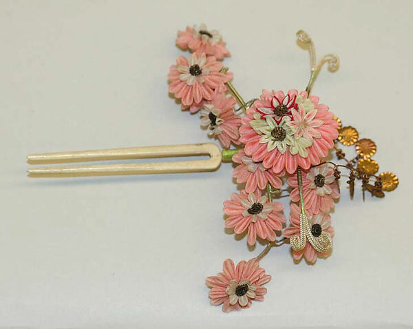 Hairpin, Silk, bone, metal, paper, China 