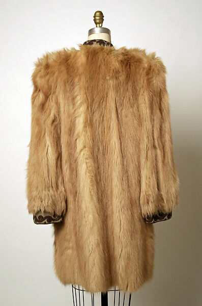 Coat, fur, wool, silk, American