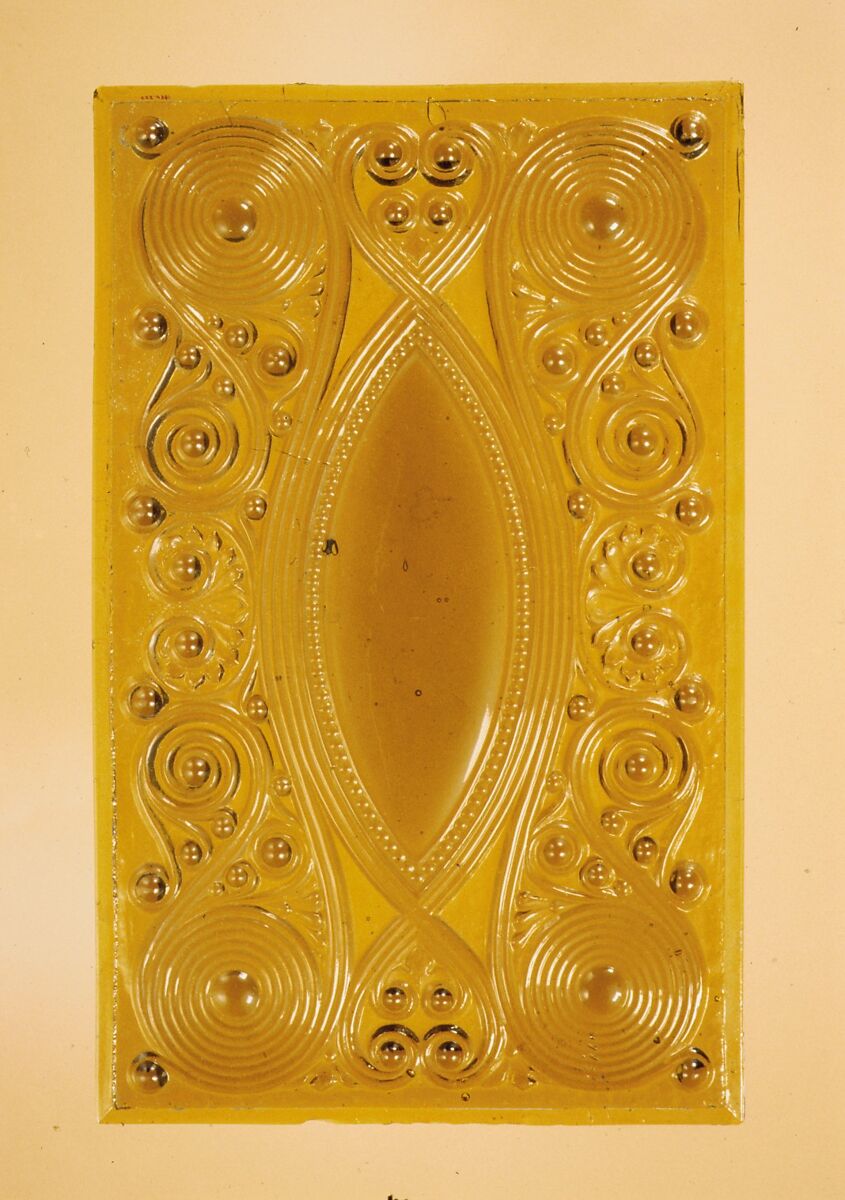 Windowpane, Possibly made by Boston &amp; Sandwich Glass Company (American, 1825–1888, Sandwich, Massachusetts), Pressed amber glass, American 