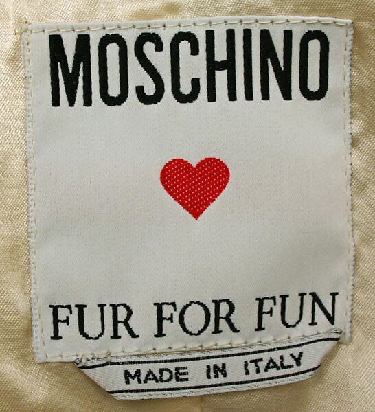 Coat, House of Moschino (Italian, founded 1983), synthetic, Italian