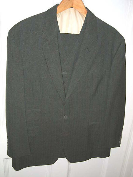 Ensemble, (g, h) Hat by James Lock &amp; Co. Ltd (British, founded 1676), a) wool, silk; b-d) wool; e) cotton; f-h) wool; i,j) leather, British